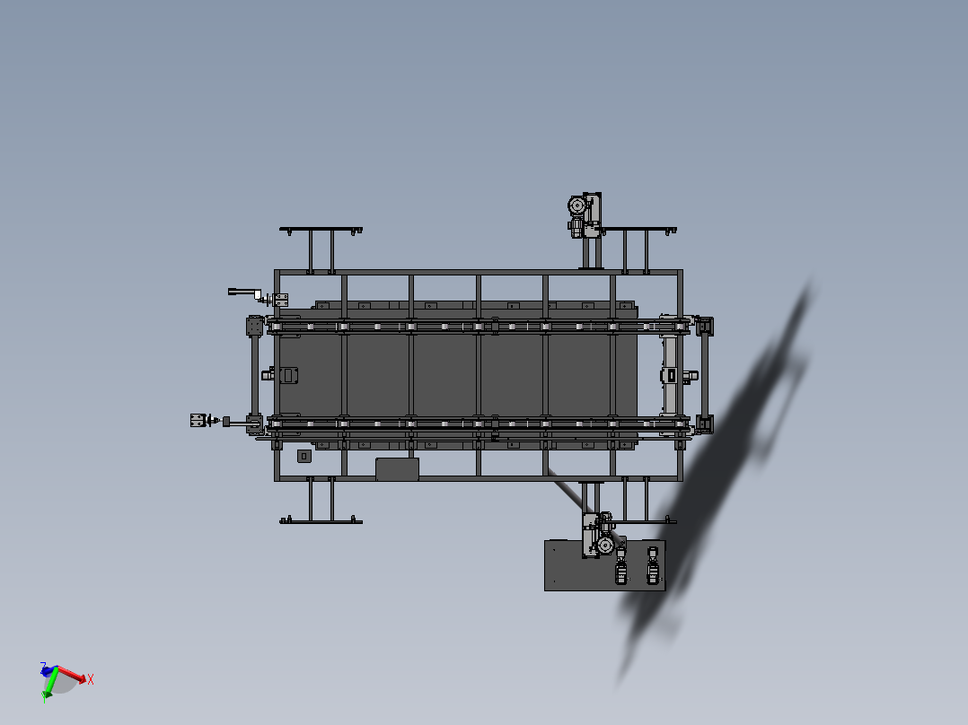 支撑辊道组件三维