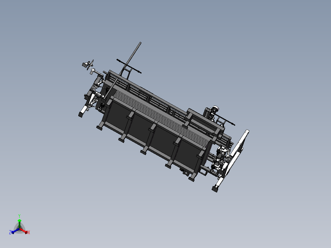 支撑辊道组件三维正等轴测图