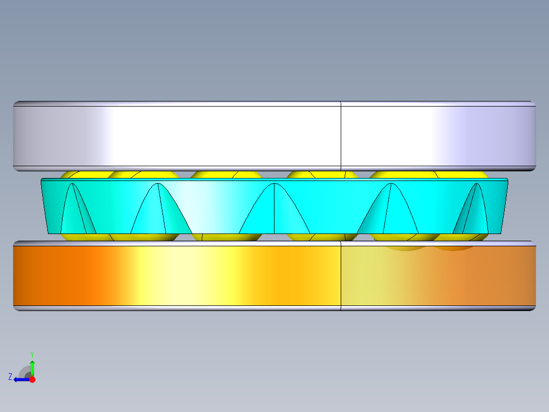 平面推力球轴承51405右视图