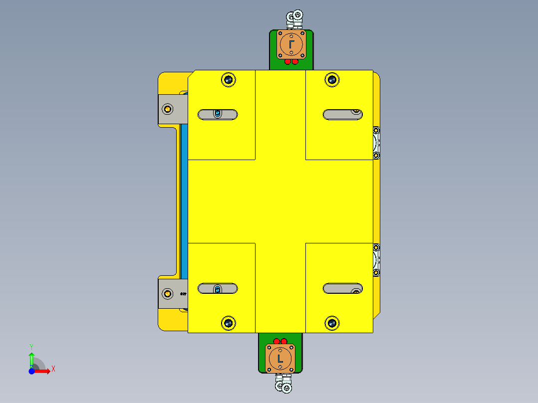 PG1-A-CNC8笔记本CNC工装夹具三维模型铣外形-阳极版-210508前视图