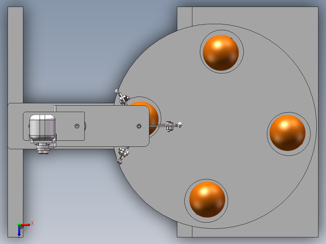 自动橘子剥皮机俯视图