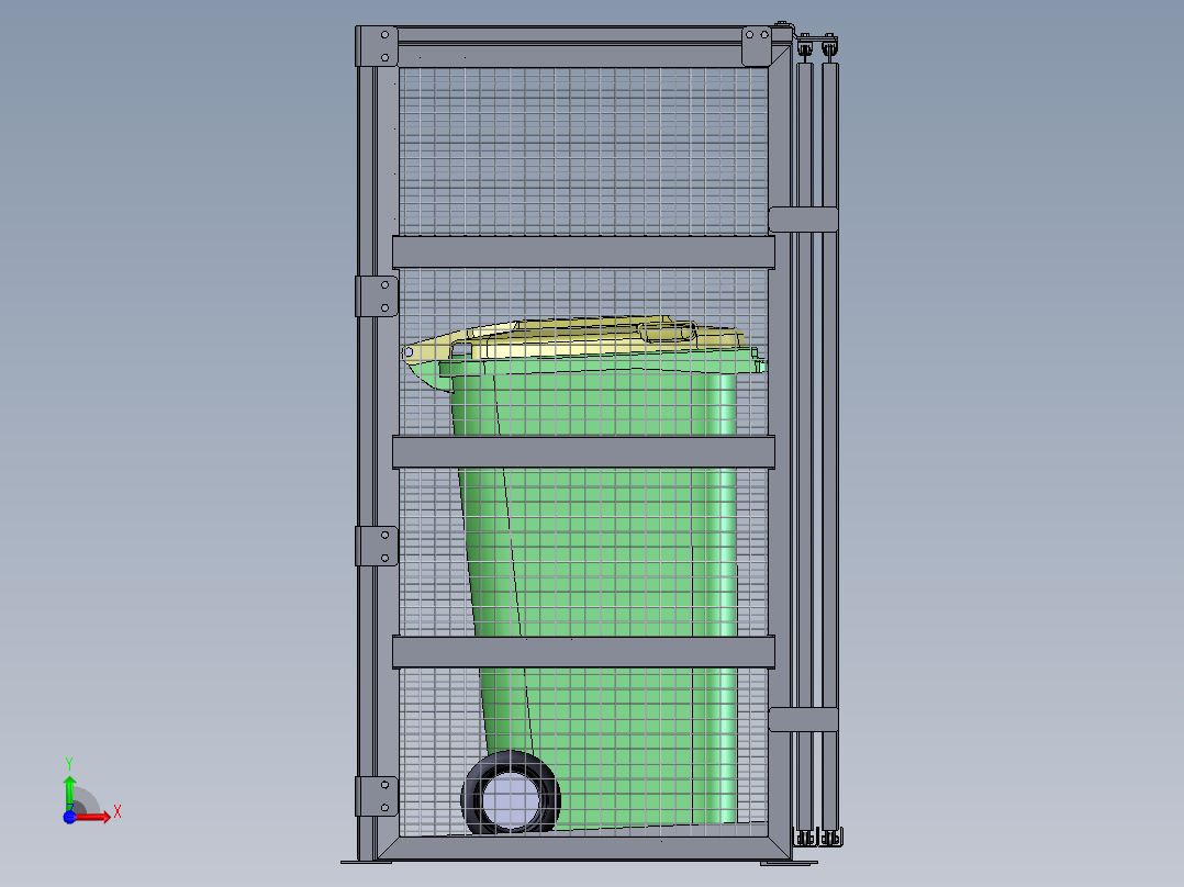 垃圾容器站前视图