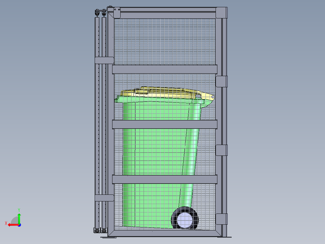 垃圾容器站后视图