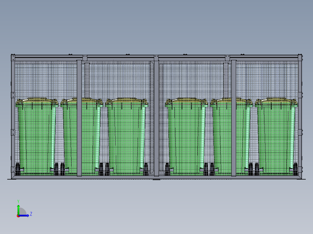 垃圾容器站左视图