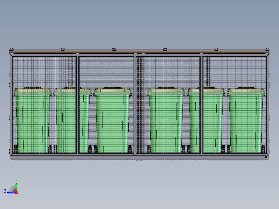垃圾容器站右视图