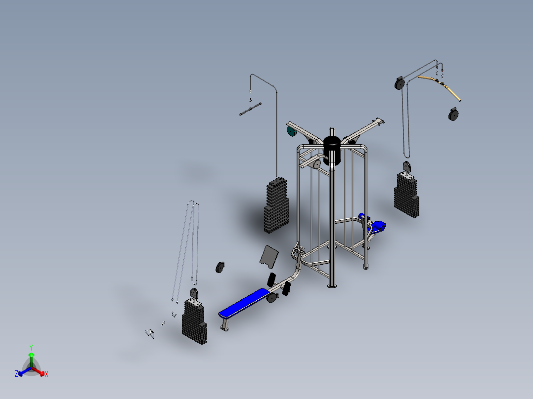 健身器材(41)正等轴测图