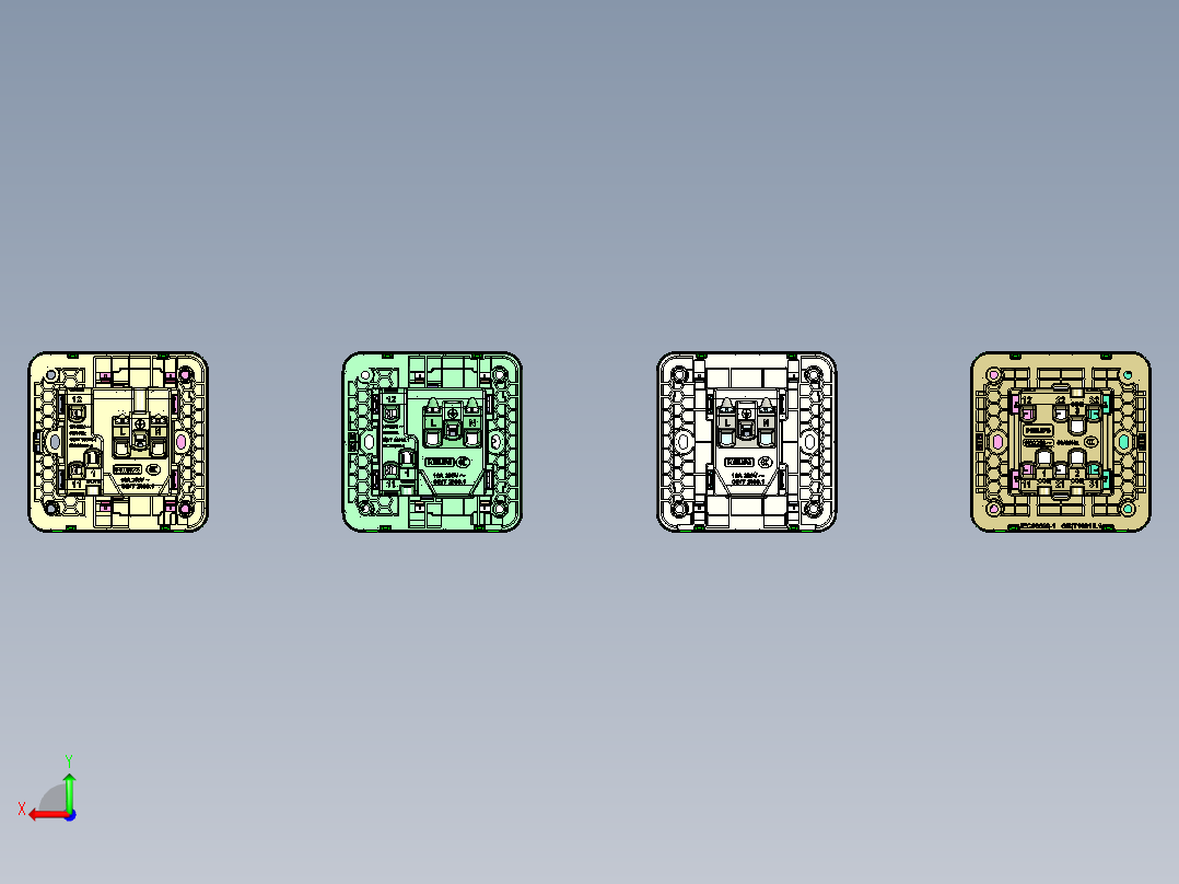 精美开关插座后视图