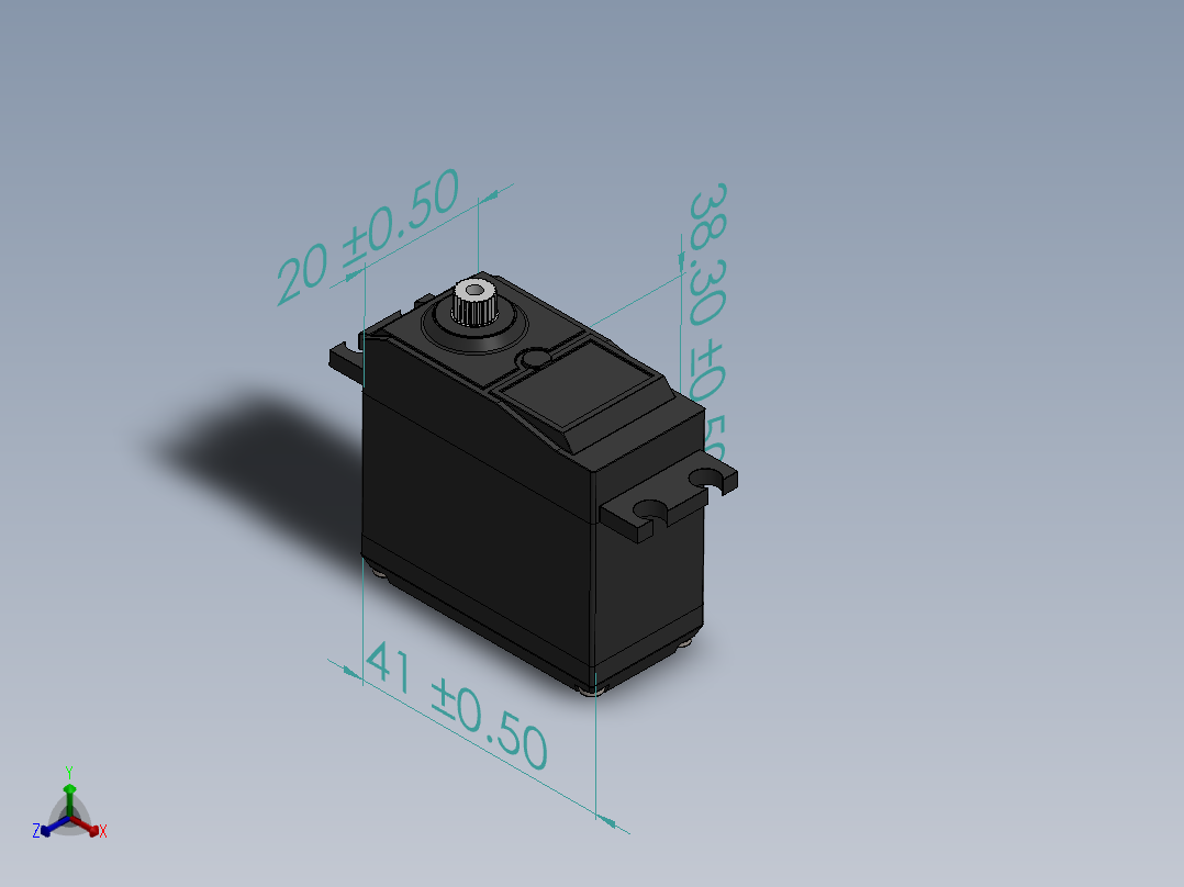 舵机(107)正等轴测图