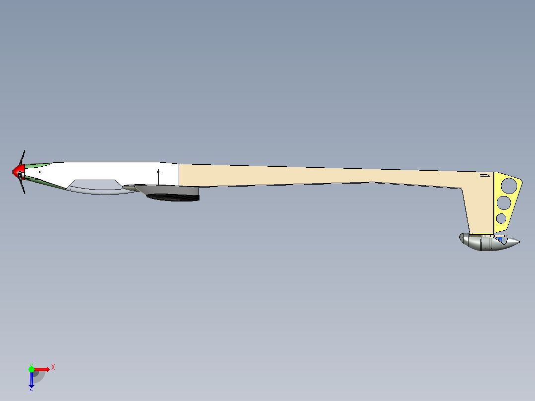 B2005165-遥控电机滑翔机俯视图