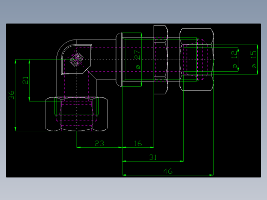 PARKER管接头EO Bulkhead elbow WSV15L71(16)_front