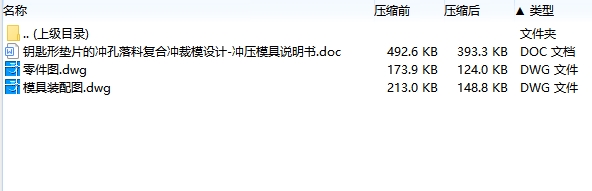 钥匙形垫片的冲孔落料复合冲裁模设计-冲压模具含CAD图