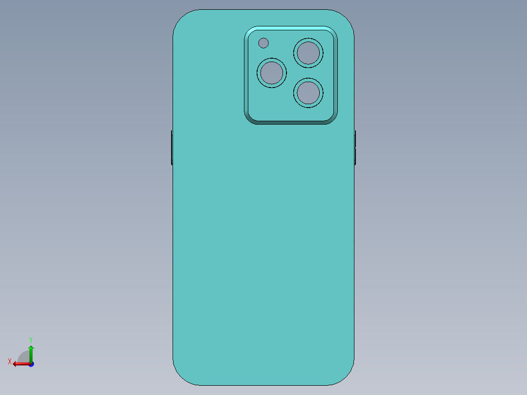 手机壳 Solidworks 模型后视图
