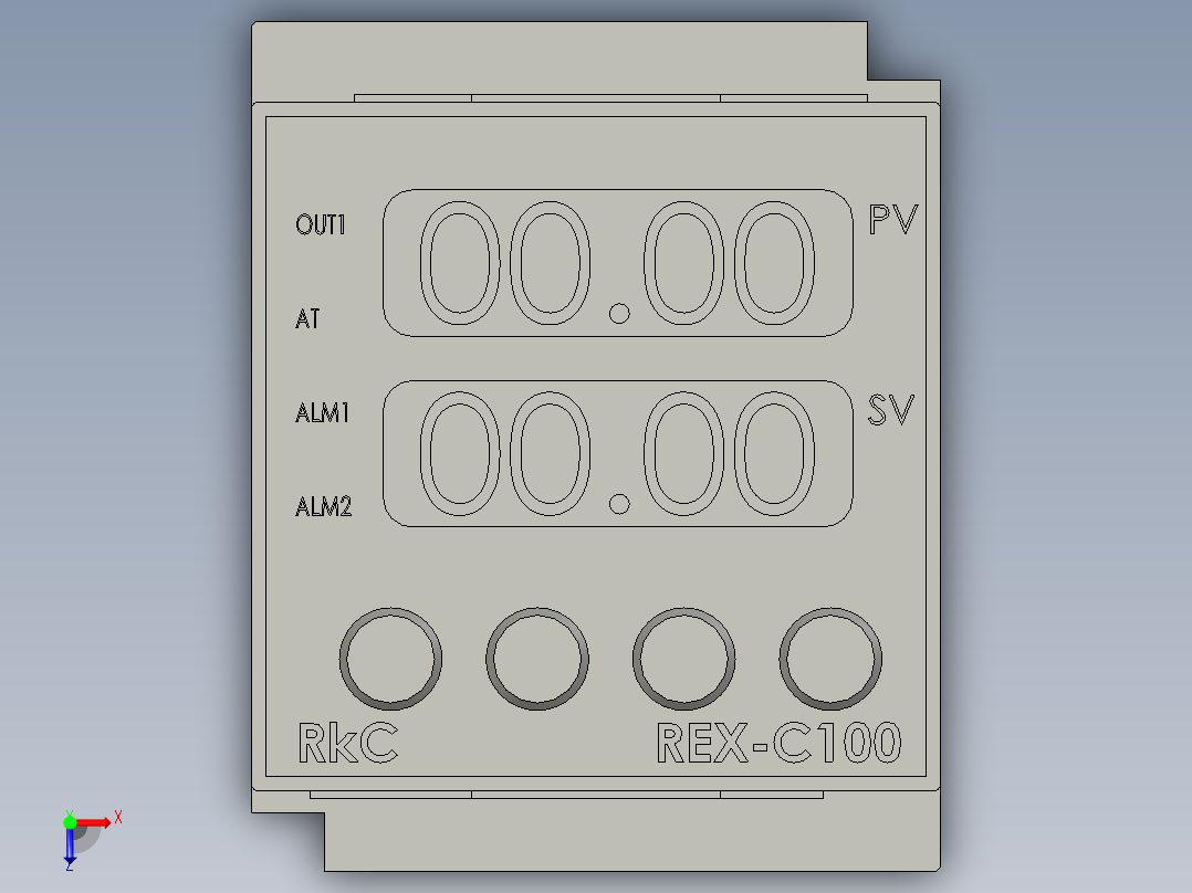 REX-C100-FD02-VAN(RKC100长PID控制及自动演逆动作检测范围-10050度电压脉冲输出上限报警)俯视图