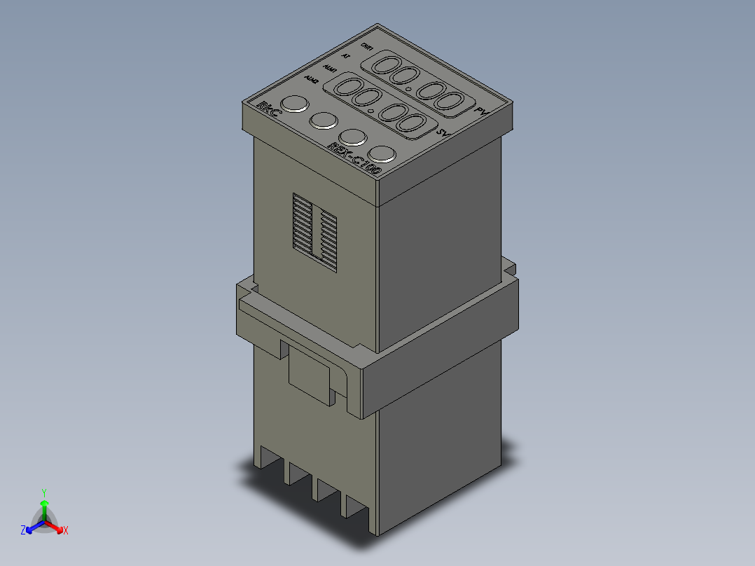 REX-C100-FD02-VAN(RKC100长PID控制及自动演逆动作检测范围-10050度电压脉冲输出上限报警)正等轴测图