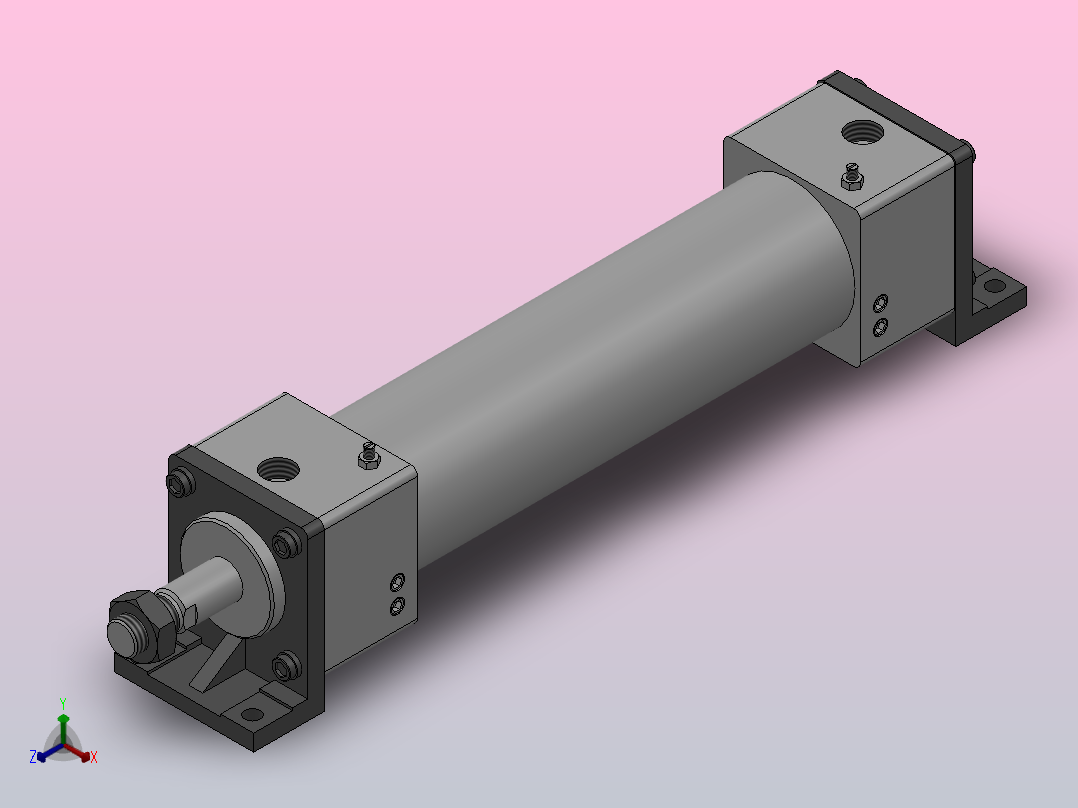 RHC（φ50～φ100）高速气缸[RHCL100-300]正等轴测图