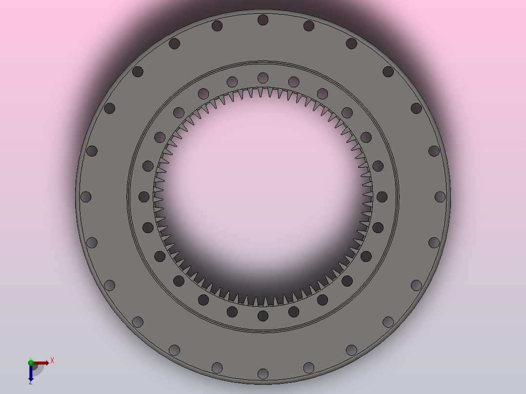内齿式三排圆柱滚子组合轴承_133.25.500俯视图