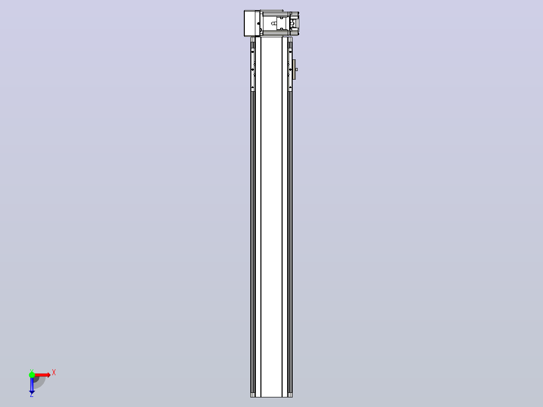 皮带直线轴半封闭可选导轨TPA-HNB-105D-90-L700-RU-Y-P20-N3俯视图