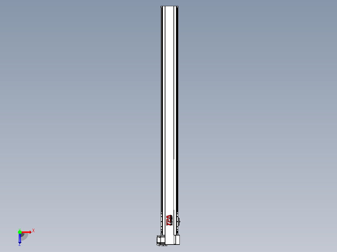 皮带直线轴半封闭可选导轨TPA-HNB-120D-110-L1350-RP-Y-P40-N3俯视图