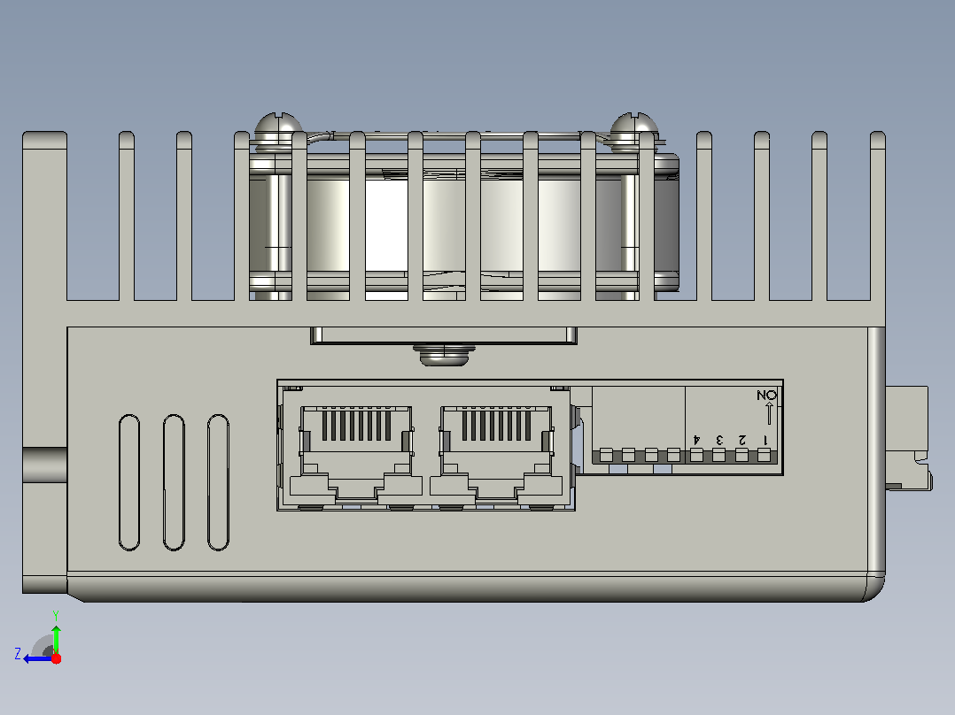 闭环步进电机与驱动器CL2C-RS86_3D模型右视图