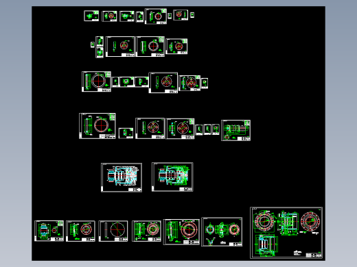 船舶减速器部分装配图纸