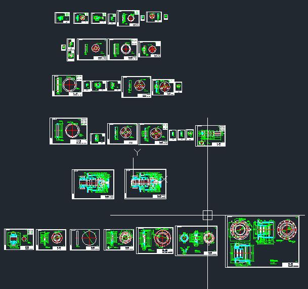 船舶减速器部分装配图纸