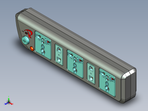 国标多位插座模型 3D图纸 国标插座 机械设备 3D模型文件素材