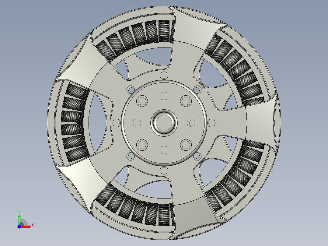 一款电机含内部结构图纸3D模型前视图