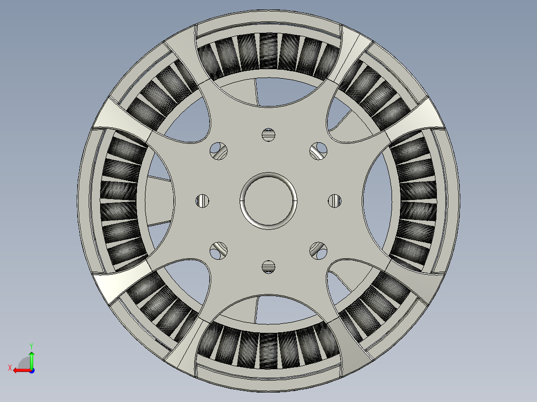 一款电机含内部结构图纸3D模型后视图