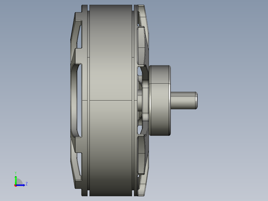 一款电机含内部结构图纸3D模型左视图