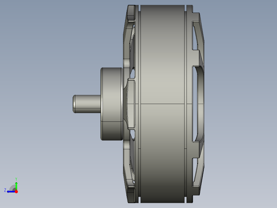 一款电机含内部结构图纸3D模型右视图