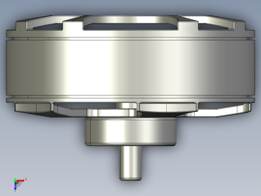一款电机含内部结构图纸3D模型俯视图