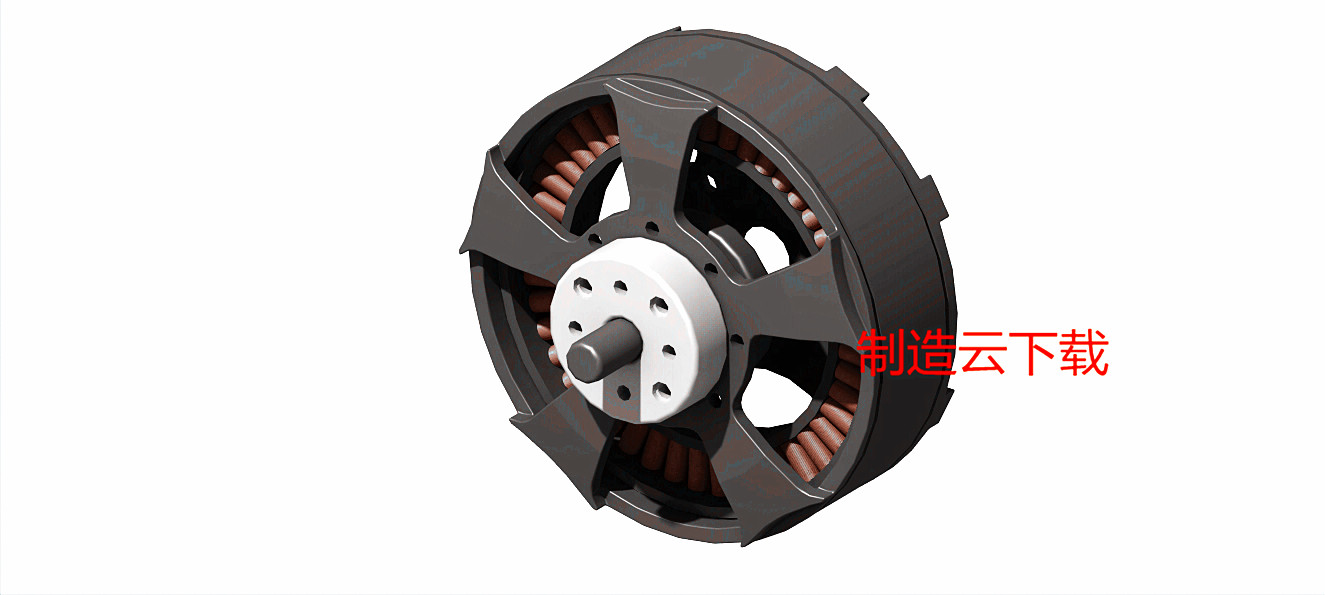 一款电机含内部结构图纸3D模型