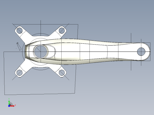 自行车曲柄臂模型前视缩略图