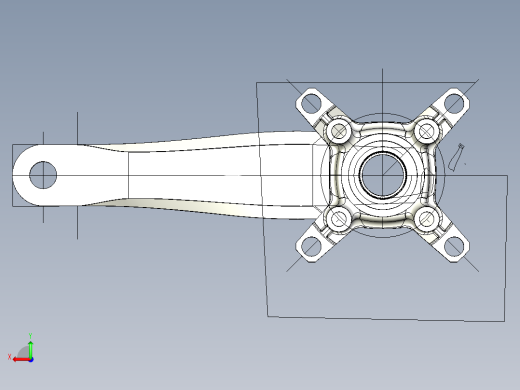 自行车曲柄臂模型后视缩略图