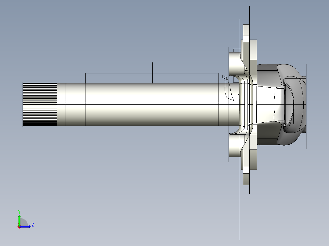 自行车曲柄臂模型左视图