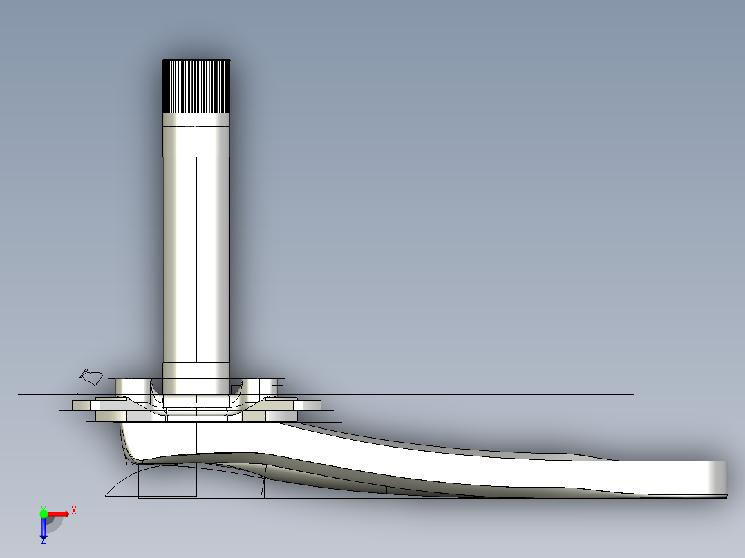 自行车曲柄臂模型俯视图