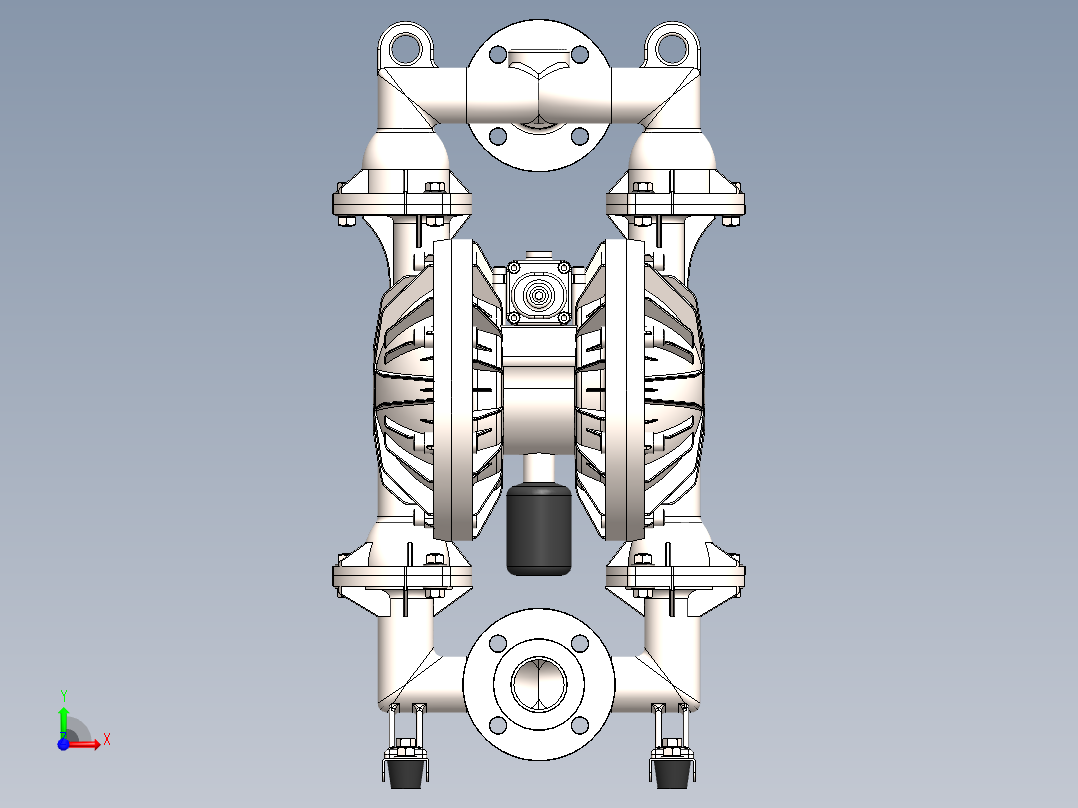 气动隔膜泵 solidworks2015前视图