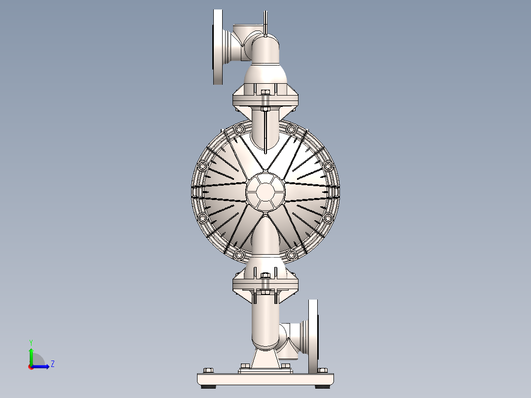 气动隔膜泵 solidworks2015左视图