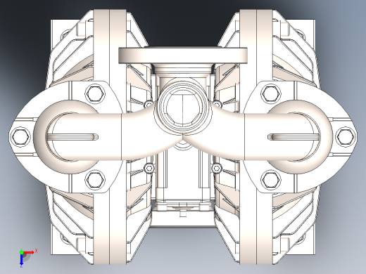气动隔膜泵 solidworks2015俯视缩略图
