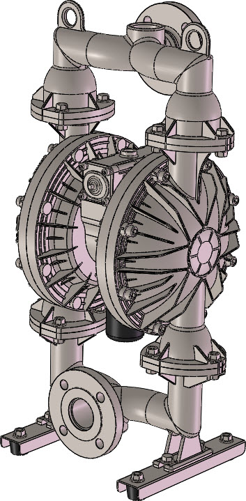 气动隔膜泵 solidworks2015