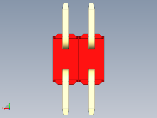 彩色公排针 100mil 2.54mm 系列-DS1022_red_04p_100mil_TypeSMT_rev1.0后视缩略图