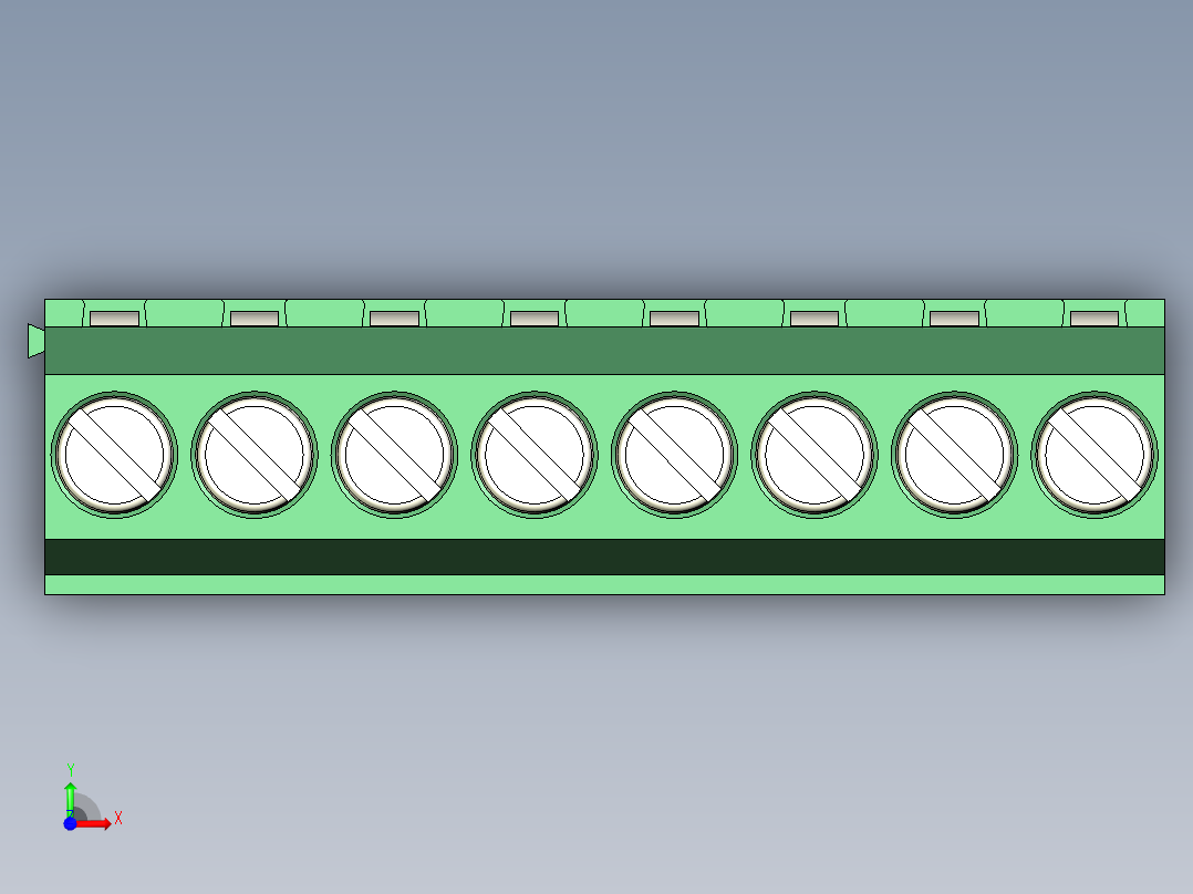 PCB Terminal Block 8 DEG381-3.5前视图