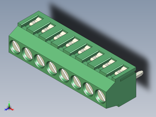 PCB Terminal Block 8 DEG381-3.5正等轴测缩略图