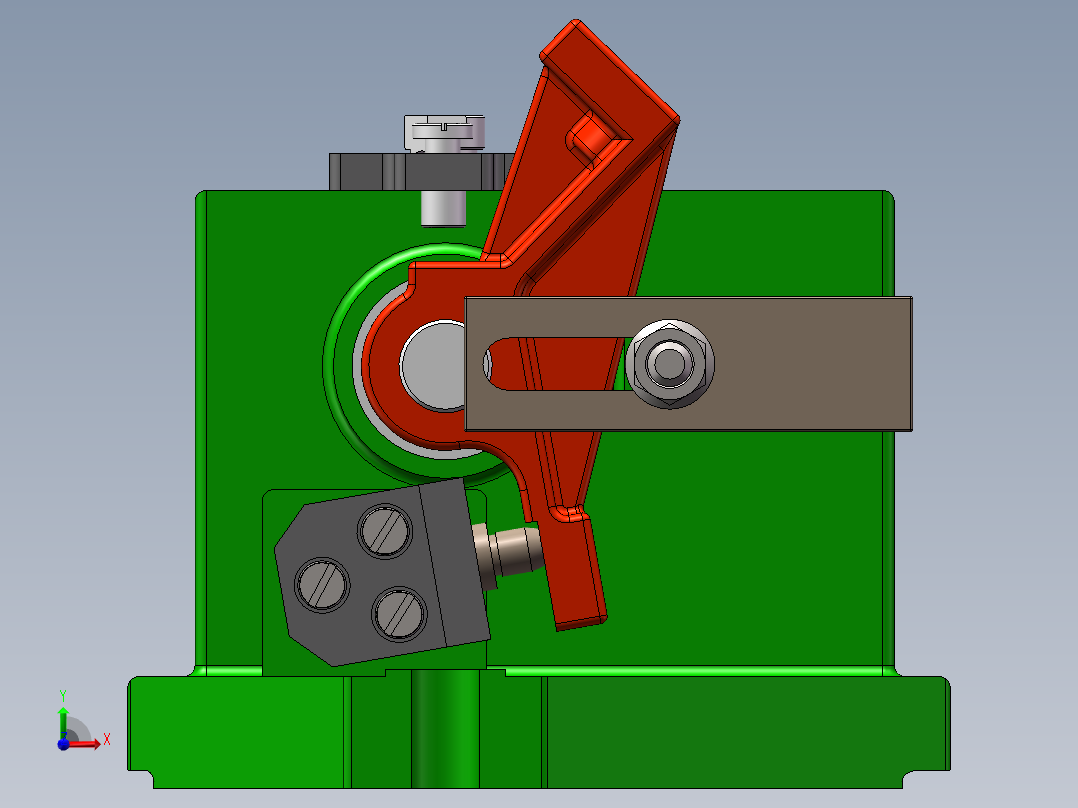831009车床杠杆加工工艺及钻M8底孔夹具设计【含三维SolidWorks】前视图