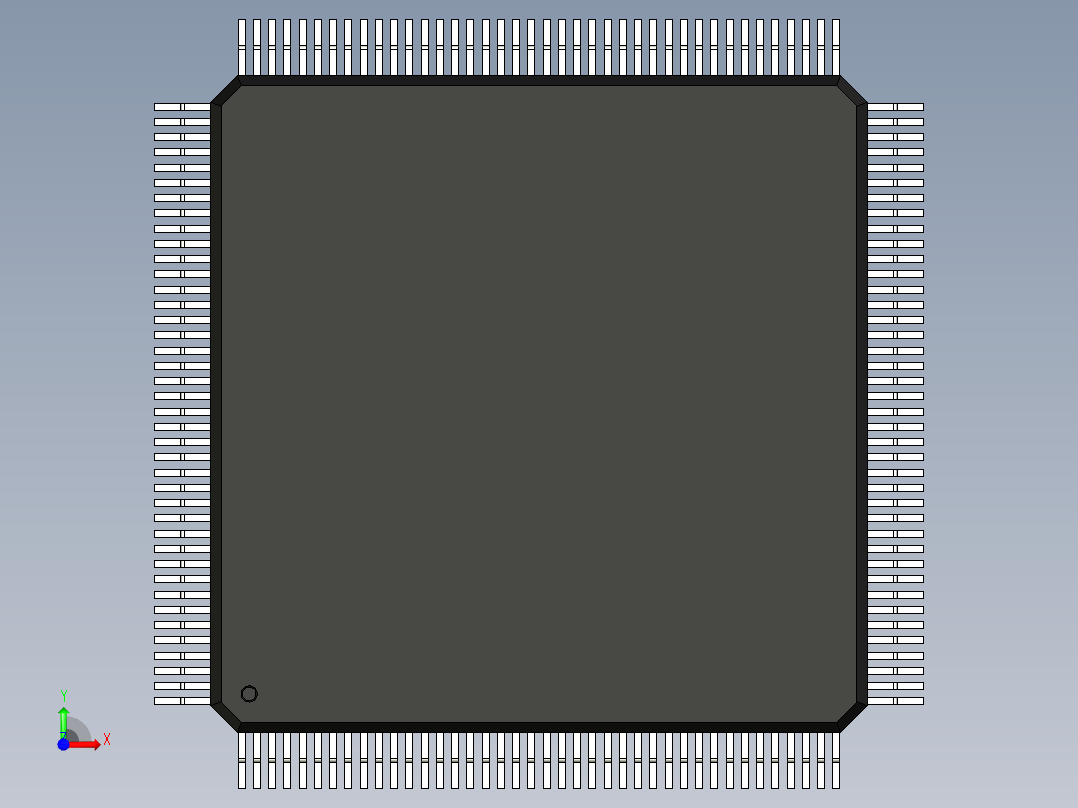 元器件3D封装QFP160_FPT-160P-M04166前视图