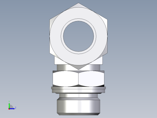 卡套式工业通用硬管接头EO_Adjustable_locknut_branch_tee_TEE22LM27x2CF左视缩略图