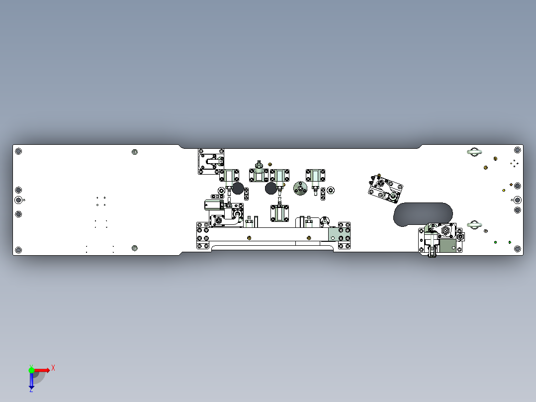 后扭梁夹具数模俯视图