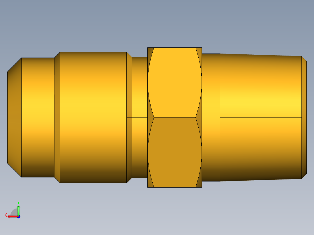 扩口式工业通用硬管接头Male Connector 48F-8-6后视图