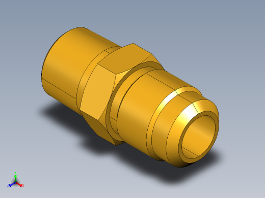 扩口式工业通用硬管接头Male Connector 48F-8-6正等轴测缩略图