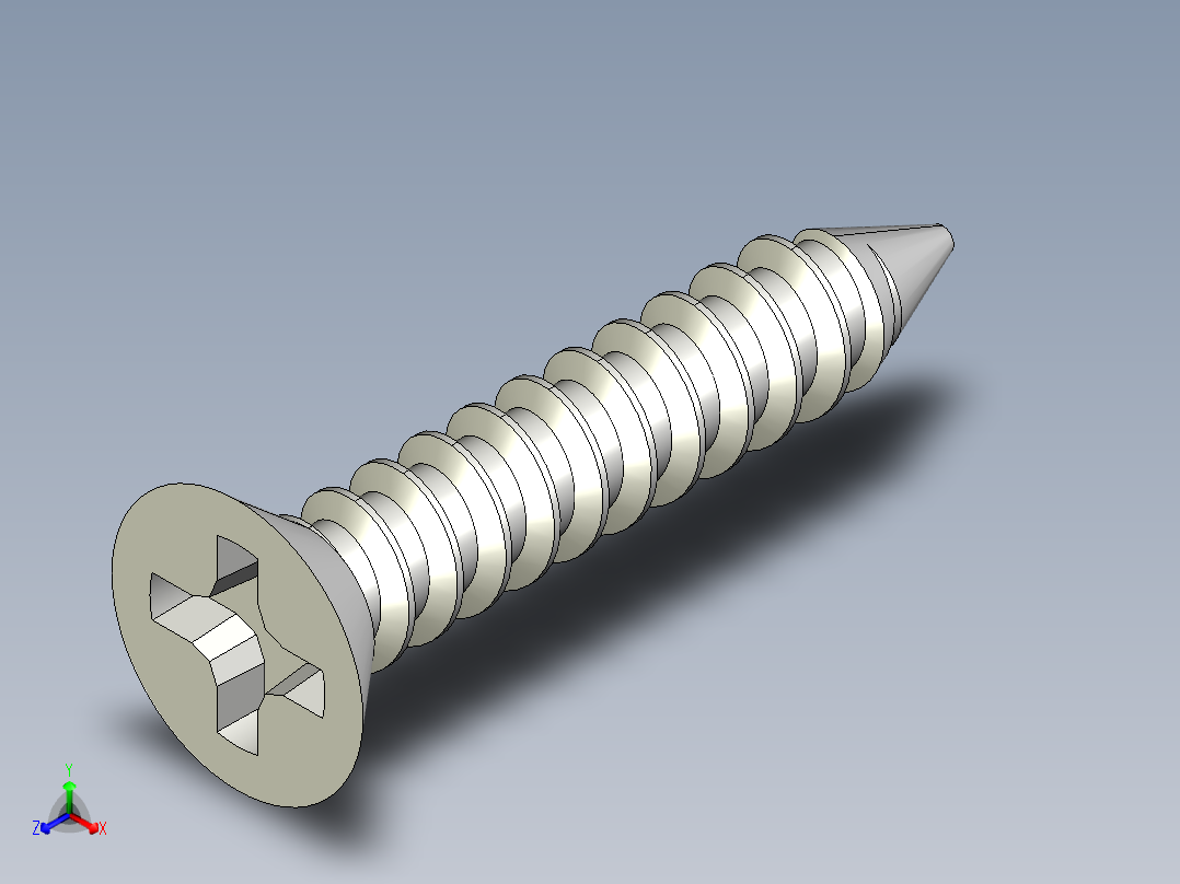 m3-13-to-40-沉头自攻螺丝-Screw M3 x 16 for Wood.STEP主视图